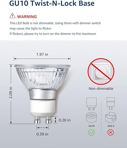 Miniatura 3 de LE - Bombillas LED GU10, equivalentes a halógenas de 50 W, no regulables, repuesto de bombilla LED para iluminación de riel empotrable, 3 W, 350lm,