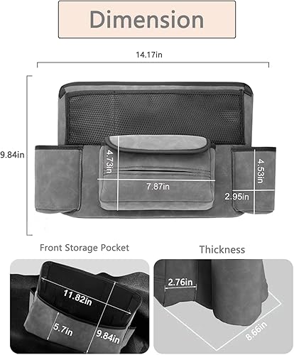 Miniatura 2 de Soporte para bolso de coche entre asientos con múltiples bolsillos para automóvil, bolsa de almacenamiento de gran capacidad, forro interior
