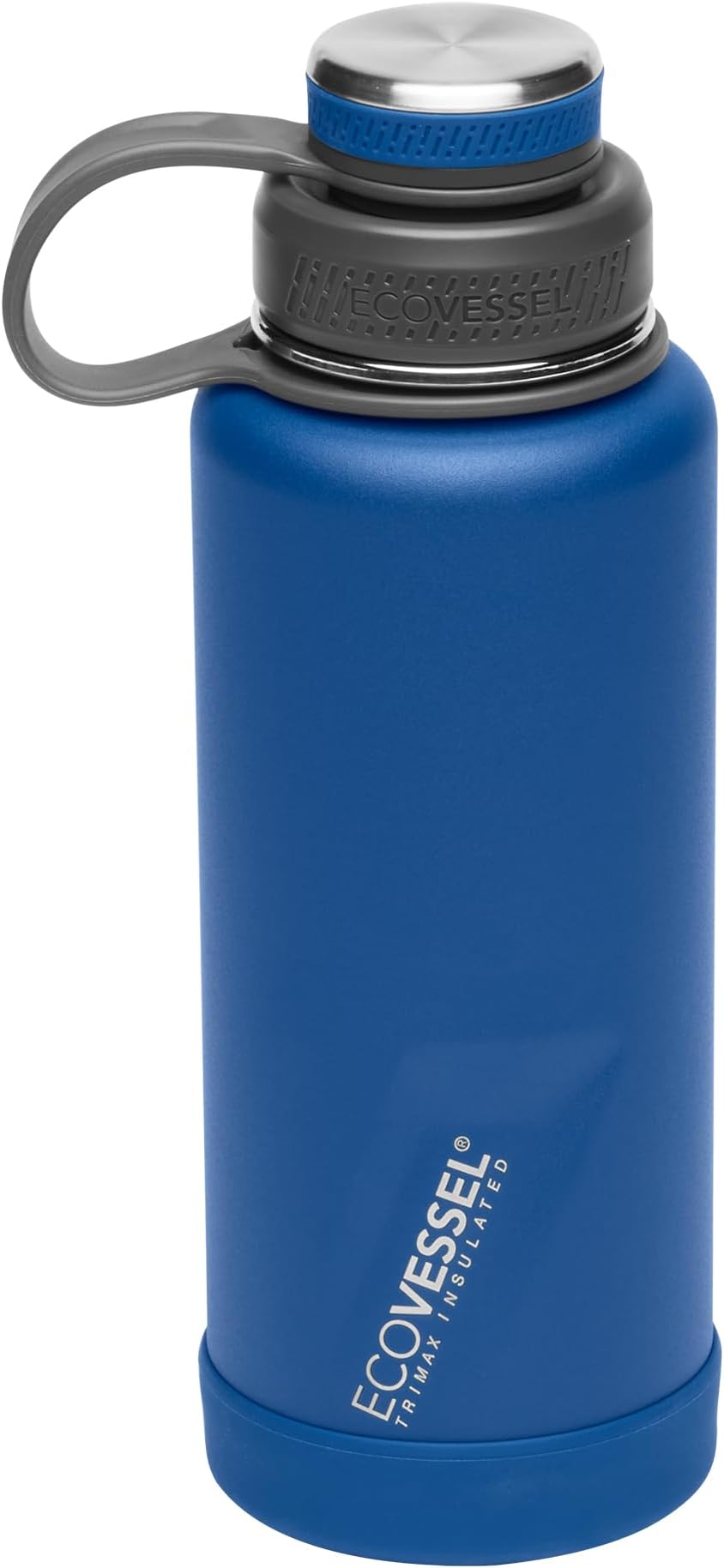 BOULDER 32 oz - TriMax® Insulated Stainless Steel Water Bottle with Reflecta™ Insulated Dual Lid, Strainer and Silicone Bottle Bumper - Nightfall Navy