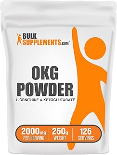 BULKSUPPLEMENTS.COM L-Ornithine Alpha-Ketoglutarate Powder (OKG Powder) - Amino Acid, Nitric Oxide Supplement - Gluten Free - 2000mg per Serving, 125 Servings (250 Grams - 8.8 oz)