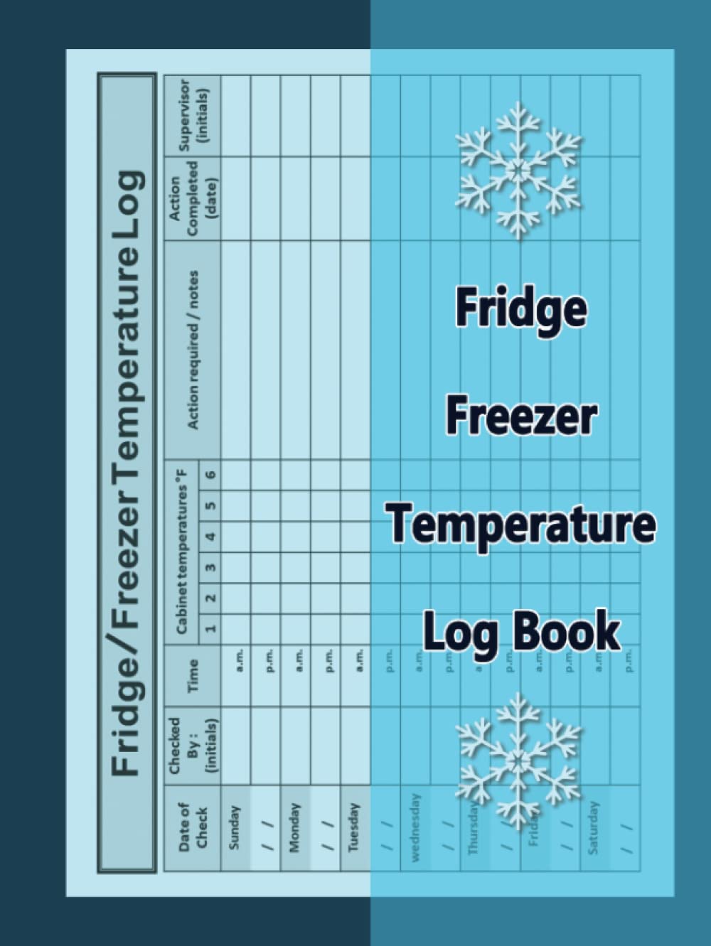 Fridge Freezer Temperature Log Book Track and Record Daily