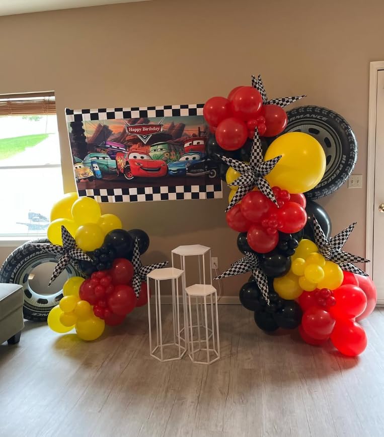 Image of 3pcs 26inch 3D Black White Explosion Star foil Balloon,Black White Foil Cone Starburst Balloons for Birthday Wedding New Year Party Event