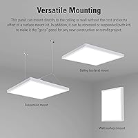 Vista 2 de Metalux MMS - Lámpara de techo con panel LED de montaje múltiple de 6 pulgadas x 4 pies con CCT y selección de lúmenes, y atenuación -4MMS6-L3C5-UNV