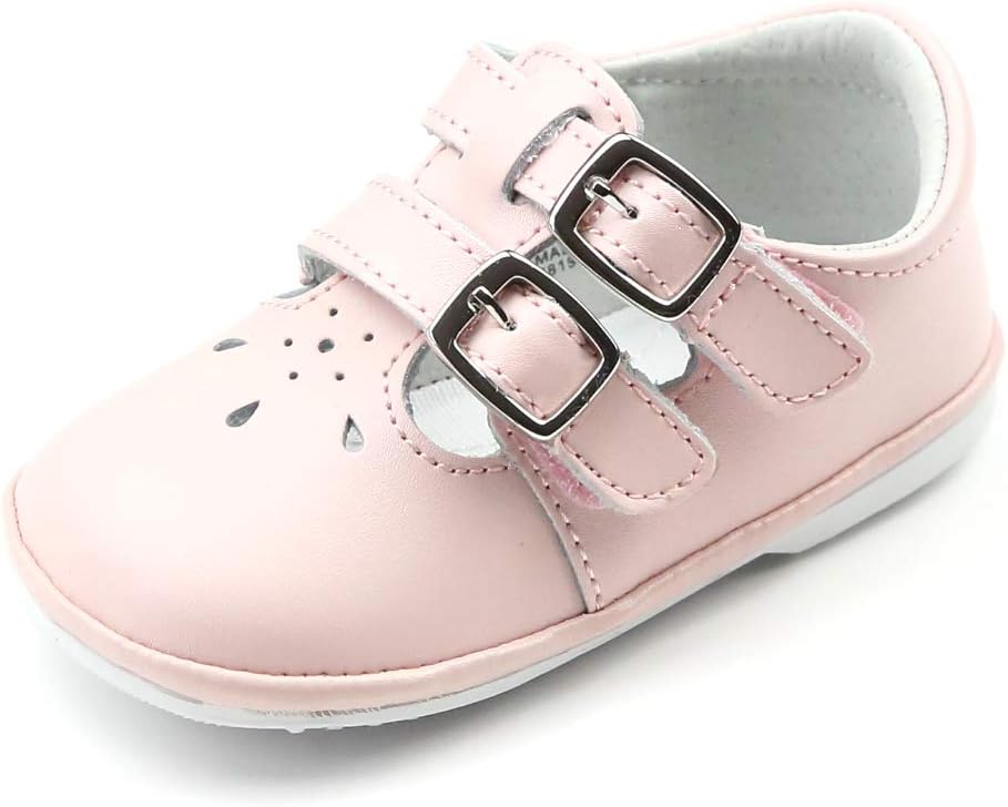 Angel (L'Amour) Hattie Double Buckle Leather Mary Jane (Baby)