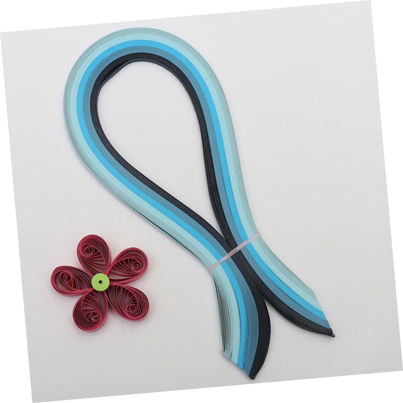 BEBEMOKO 9-Pack Gradient Paper Quilling Strips Set 5mm x 39cm DIY Art Paper for Craft Projects Suitable for Boys and Girls and Adults for Scrapbooking and Card Making