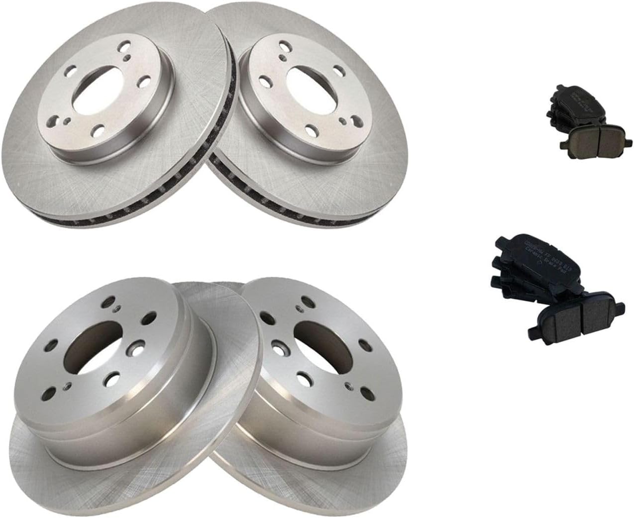 Front & Rear Ceramic Brake Pad & Rotor Kit W/Fluids 5 Lug-Wheel Lug Count for Toyota Camry 3.0L 2000-2001|Toyota Solara 2.2L 1999-2001 & 2.4L 2002-2003 & 3.0L 1999-2003