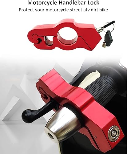 Miniatura 8 de Lock - Cerradura para manillar de bicicleta, resistente antirrobo, ajustable, con 2 llaves, protege tu motocicleta y cuatrimoto, color azul