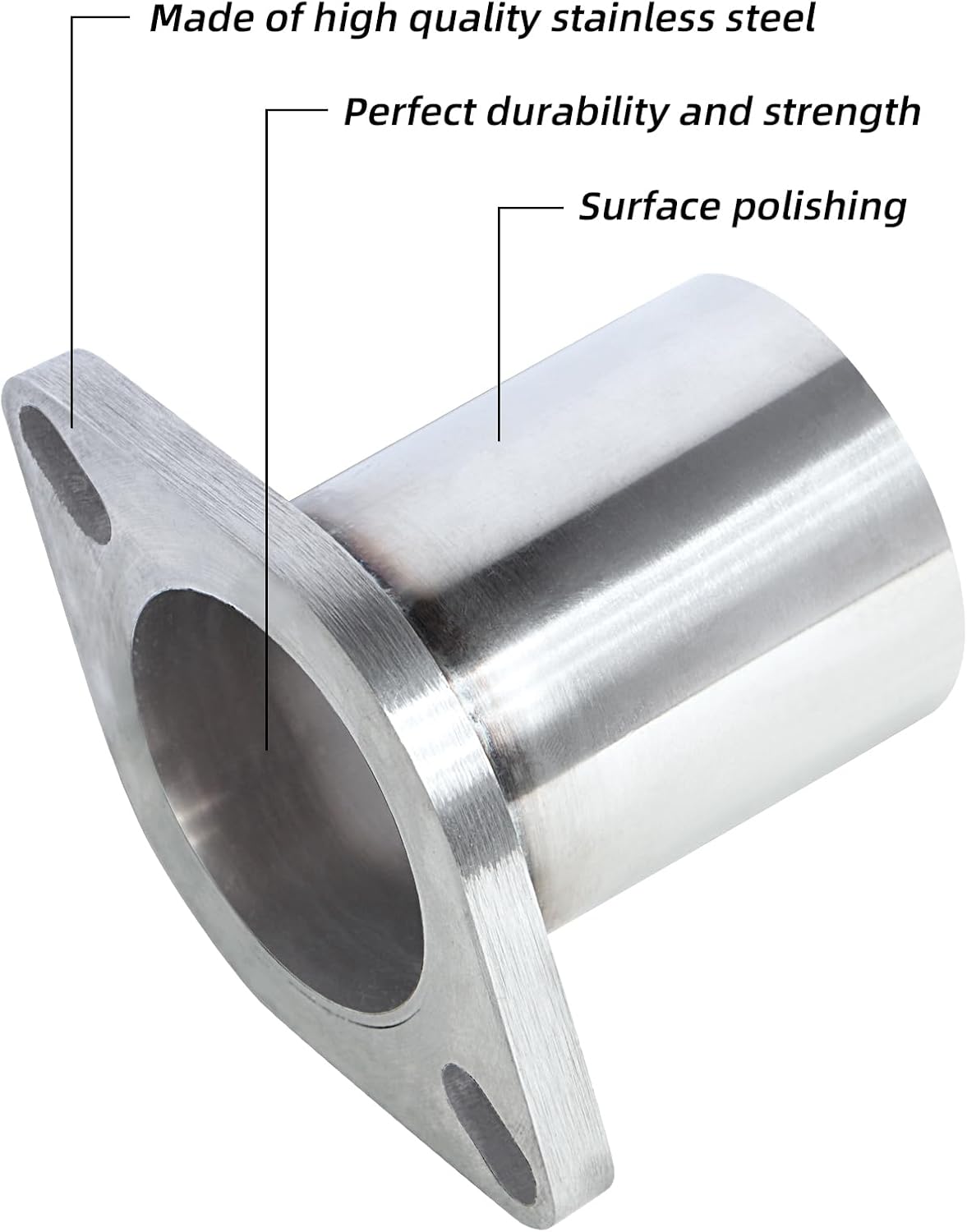 3.0'' OD Exhaust Flange Repair Pipe Kit Stainless Steel 3 inch OD to 3 inch OD Exhaust Pipe Connector with Gasket and Bolt, Universal Exhaust Flange Bolts Quick Fix Repair Pipe Kit