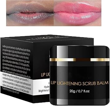 Lip Lightening Scrub Balm Fade Dull Lips Moisturizing Reduce Pigmentation Anti-Cracking Hyaluronic Acid Brighten Black Lips