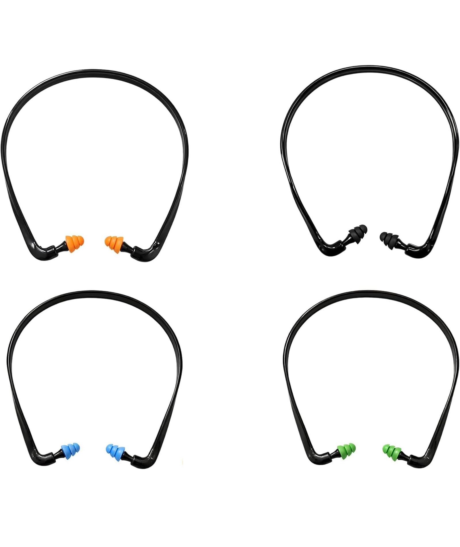 Ear Defenders Set, 4 Pairs Banded Ear Plugs, Ear Plugs for Noise Cancellation & Hearing Protection, Adjustable Headband for Multiple Daily Activities, Multi-Color Options with Black Frame-picture-42