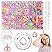 Czemo Perline Fai da Te Bambini, Kit per Braccialetti Fai da te, Perline Colorate dei Bambini Fare Gioielli Braccialetti Necklace Kit, Beads Kit per Bambina Compleanno Christmas Festival Regalo