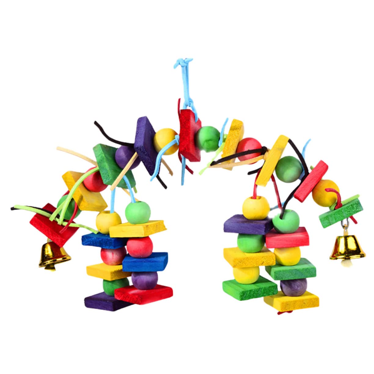ABOOFAN 3pièces Jouet à Mâcher Bois Coloré pour Perroquet Accessoire Ludique pour Oiseaux Jouet De Jeu Et Amusant pour Animaux De Compagnie