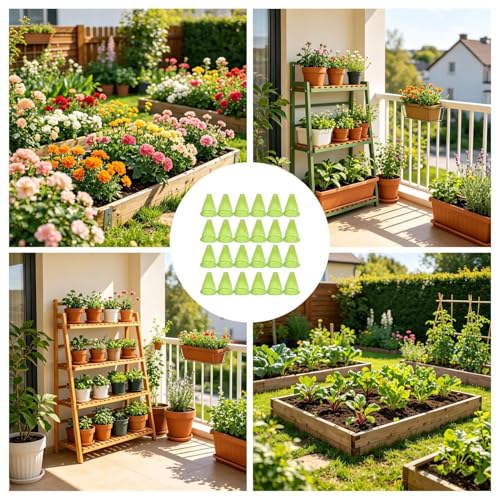 Campana para jardín de 24 piezas de plástico reutilizable para plantas 4