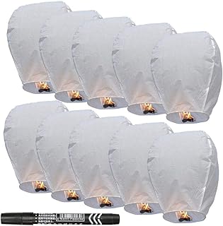 iSagax 10 Pack Sky Lanterns Chinese Lantern