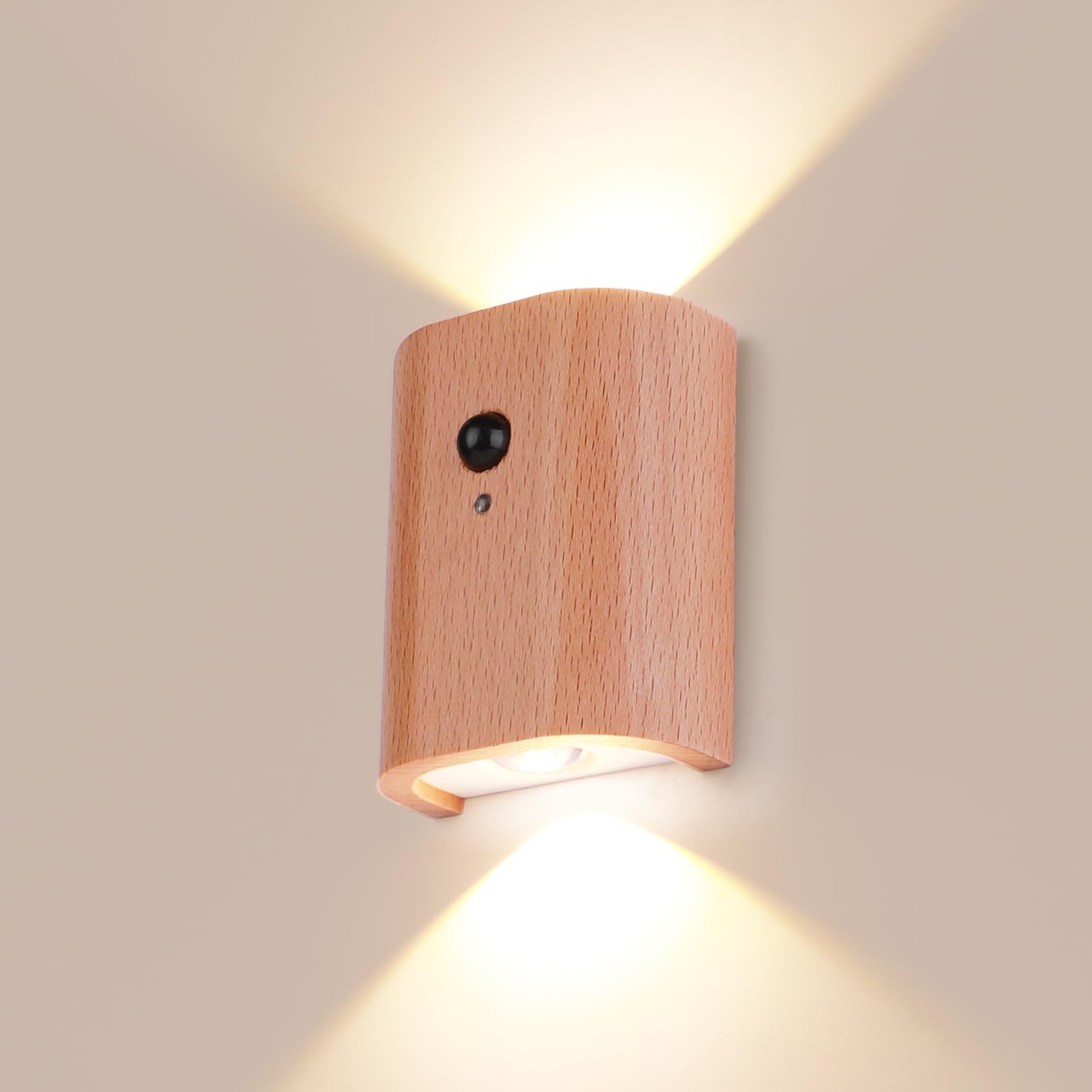 SuerZaro Rechargeable Wall Lights Motion Sensor, Magnetic UP and Down Light Wireless LED Wall Night Lights