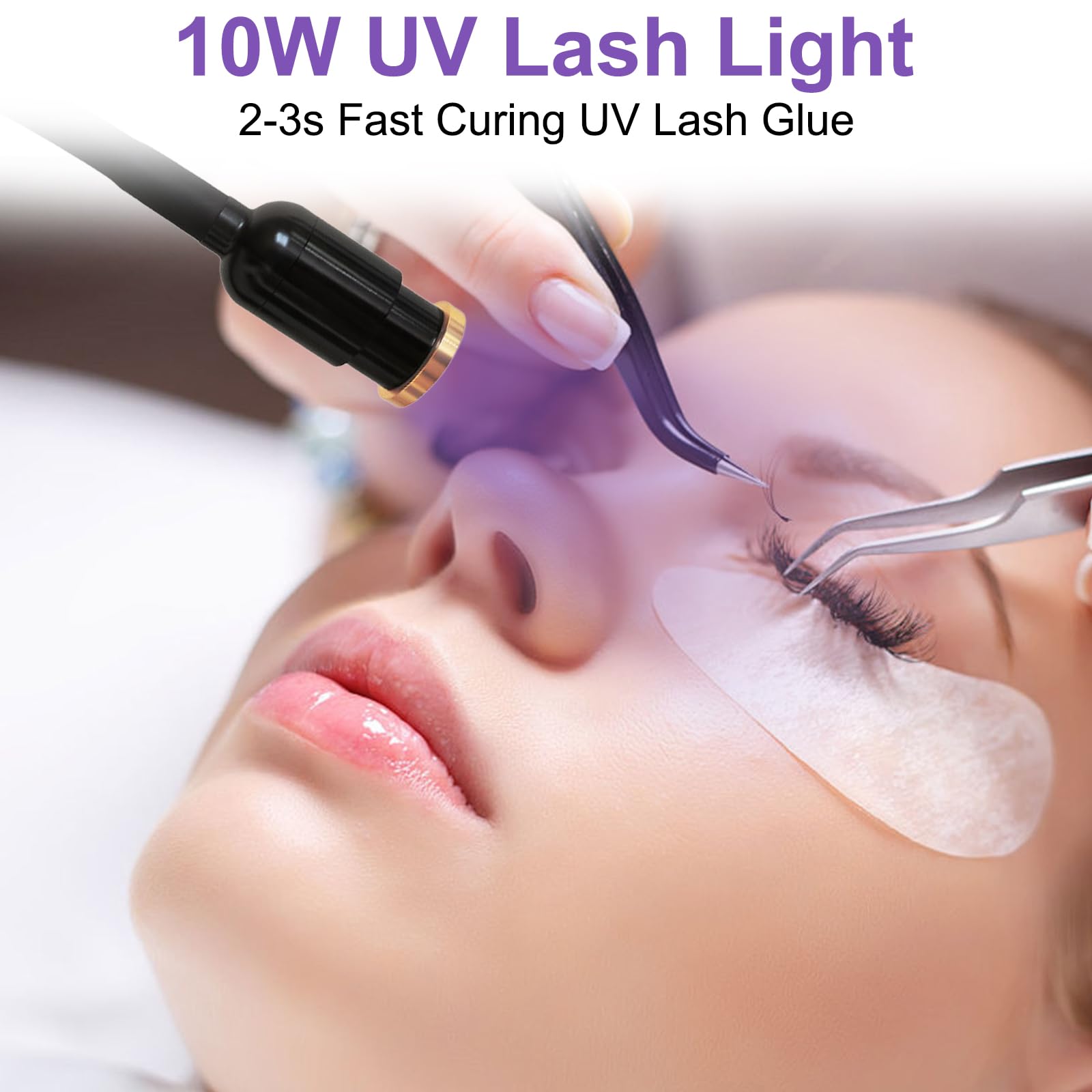 CGBE 2-in-1 UV Lampe Wimpernverlängerung: 10W UV Wimpern Lampe mit Fußschalter - 360° Flexible Schwanenhals - 2-3 Sekunden Schnelle Aushärtung - Einstellbare Spotgröße - UV Licht für Gelnägel Wimpern
