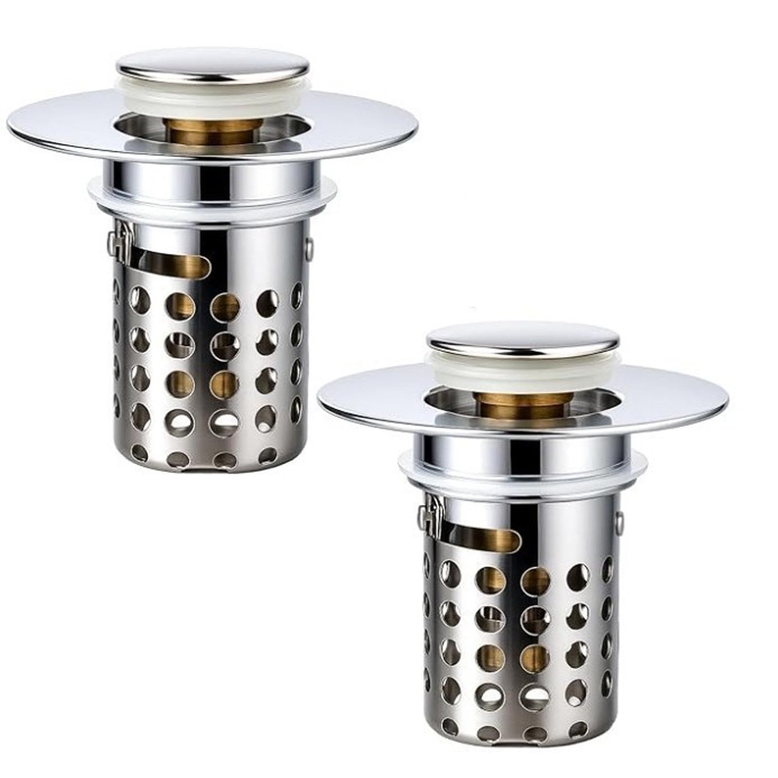 Stainless Steel Sink Strainer AntiClog Bounce Drain Filter Basket Plug for Kitchen Basins Drains Stoppers Copper Sink Stoppers Bathroom Strainer