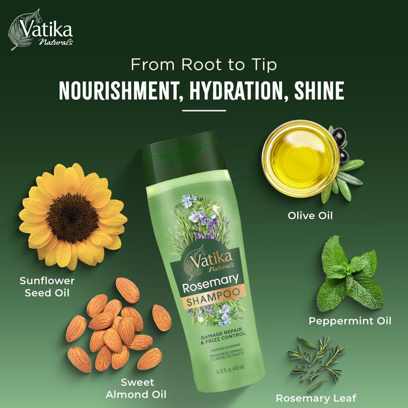 Vatika Naturals Rosemary Shampoo, 400 ml, Shampoo for all hair types, Anti-dandruff shampoo, Promotes Hair Growth, Nourishes & Conditions Hair, Infused with Rosemary oil - Image 4