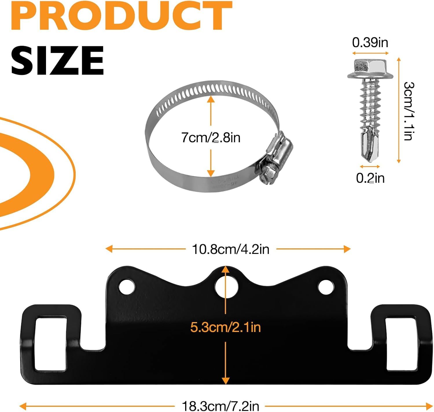 HQPASFY Universal Shocks Reservoir Mounting Bracket Kit, Fits for 2.0 or 2.5 Inch Diameter Reservoirs, Remote Reservoir Mount Mounting Hardware Set 803-02-042