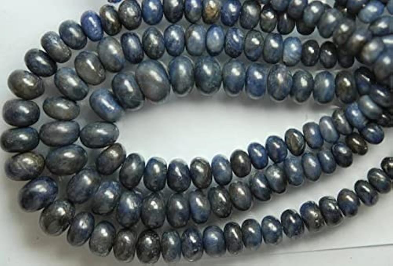Saphir bleu naturel fil 17 pouces perles rondelles 13-6mm en gros