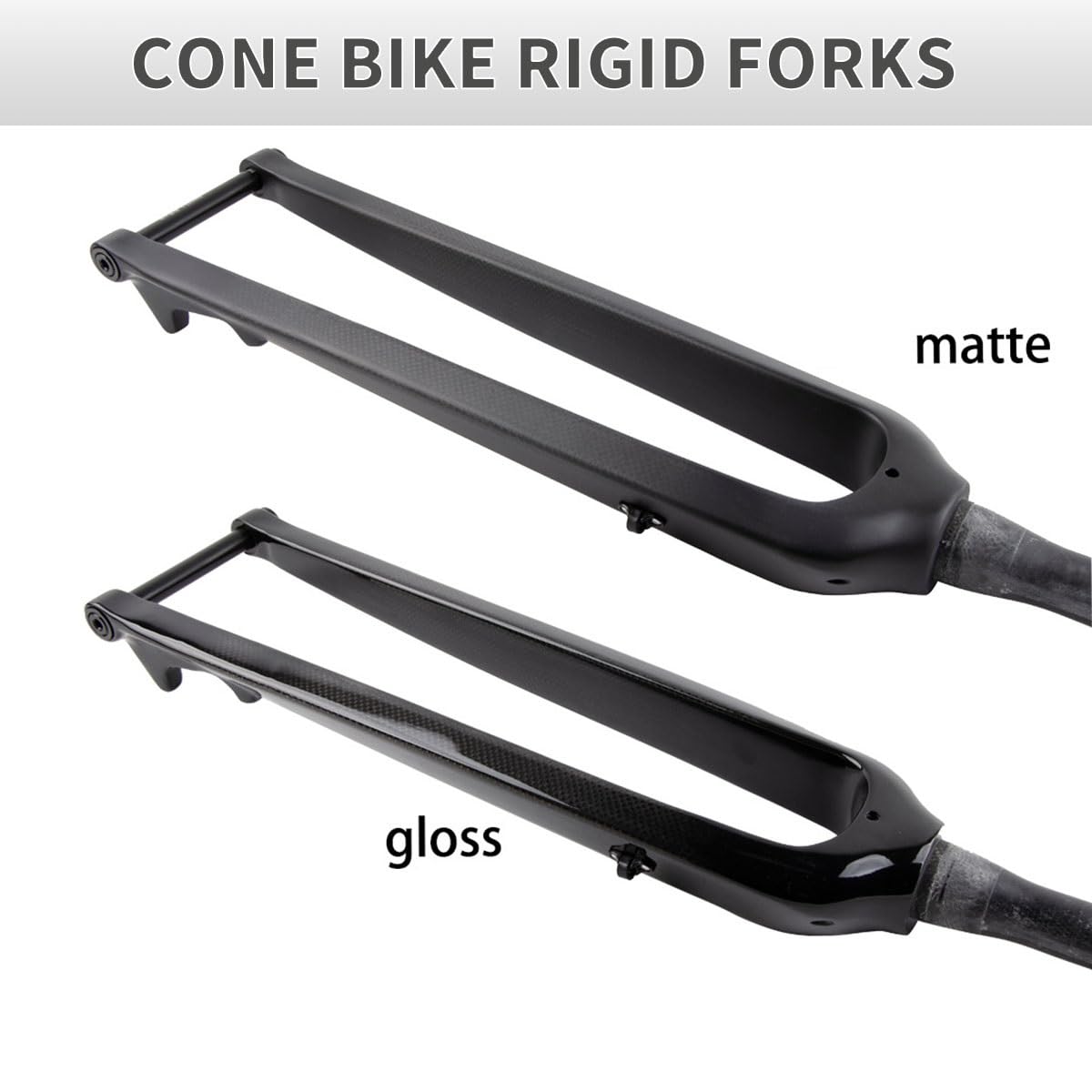 Fourche Carbone Rigide VTT/Gravel 27.5" - Axe 15mm - Pour Vélo Route & Trekking - 100mm