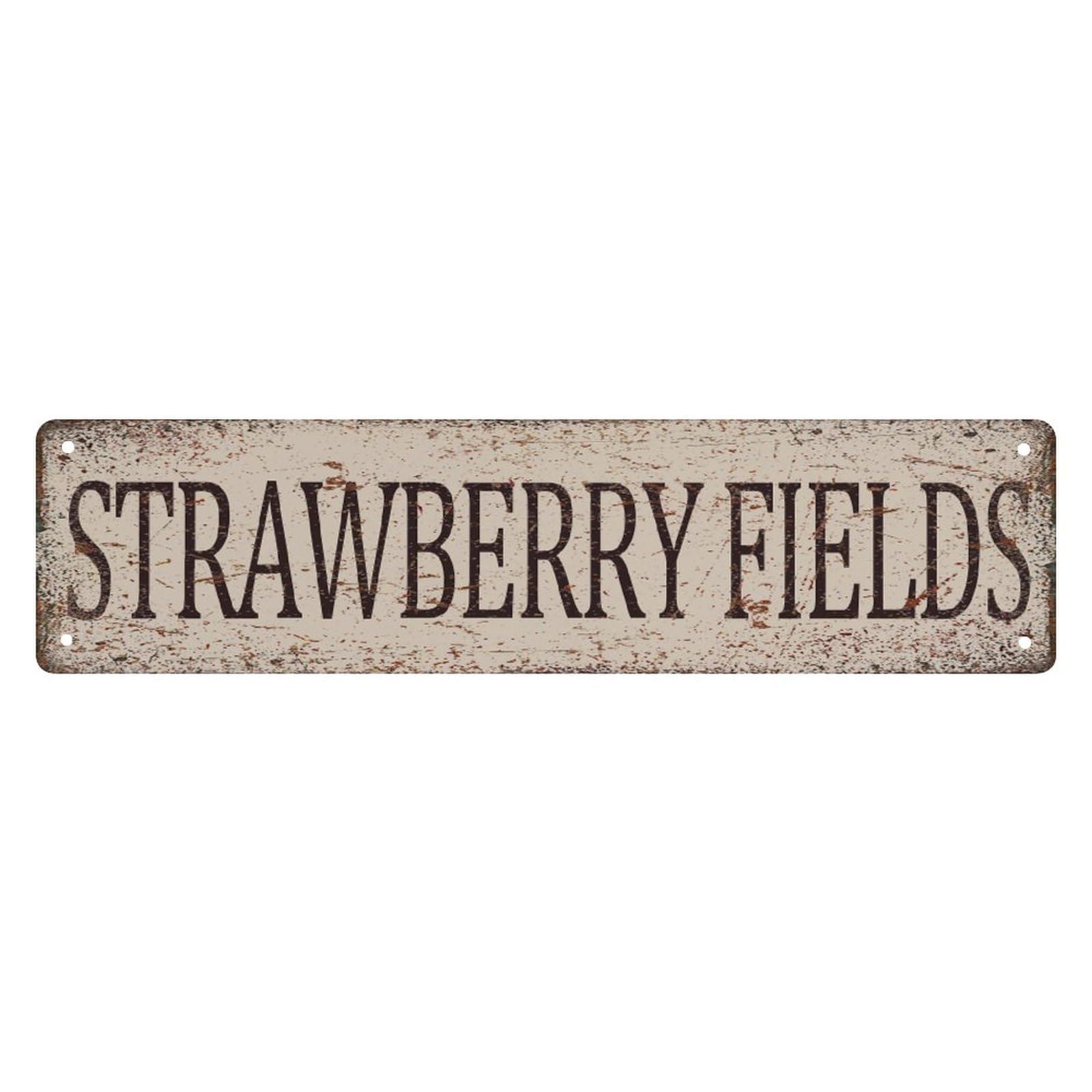 Vintage Street Sign Strawberry Fields Tin Sign Vintage Metal Signs Decorations For Cafe Bar Kitchen 4X16 Inch