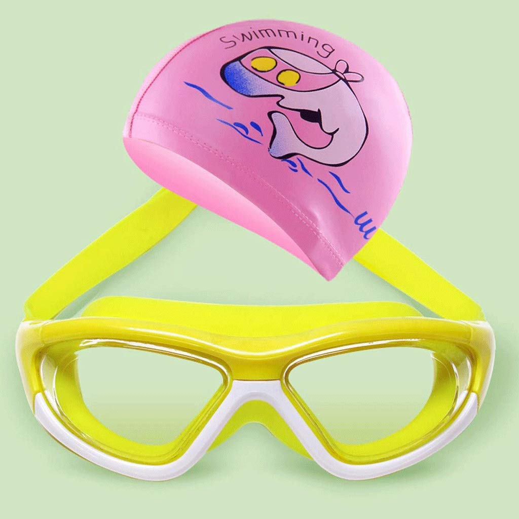 Occhialini da Nuoto, PRO Occhialini da Nuoto per Donna Uomo Gioventù Adulto Bambini - Lenti Tinta Trasparente Anti Nebbia UV Regolazione Rapida Ampia visuale di Grandi Dimensioni - Interno /