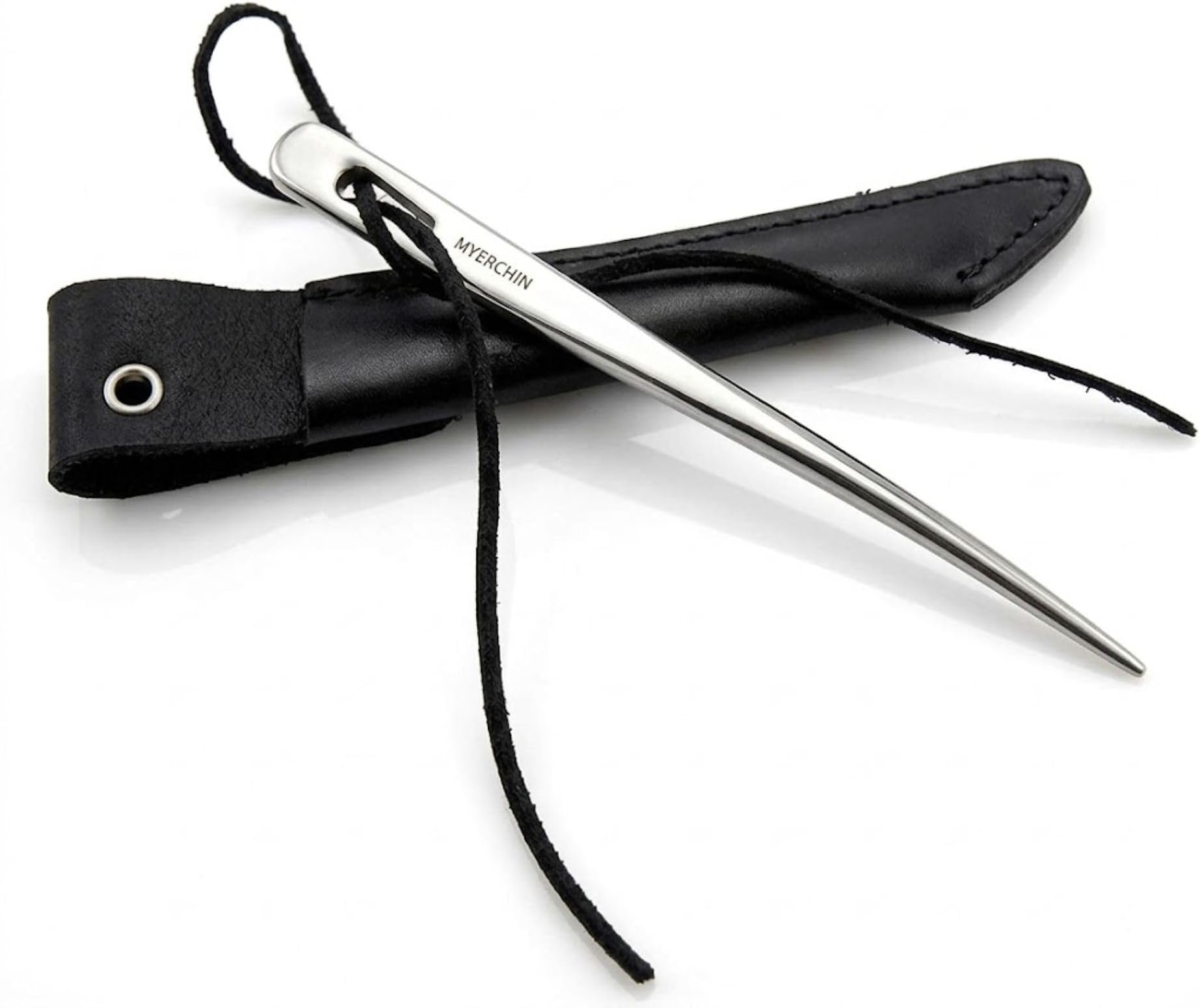 Myerchin A009 Marlinspike - Stainless Steel Rigging Fid with Leather Sheath