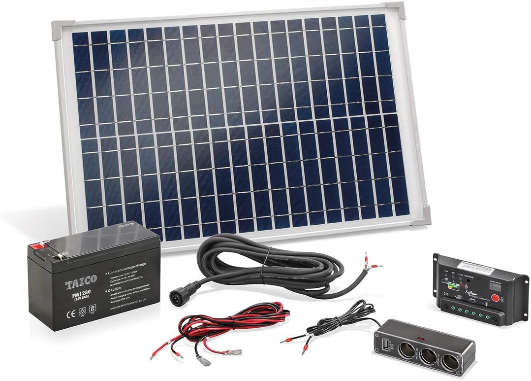 Esotec Poly 120005 Solar Kit 20 Wp Battery Connection Cable with Charge Controller