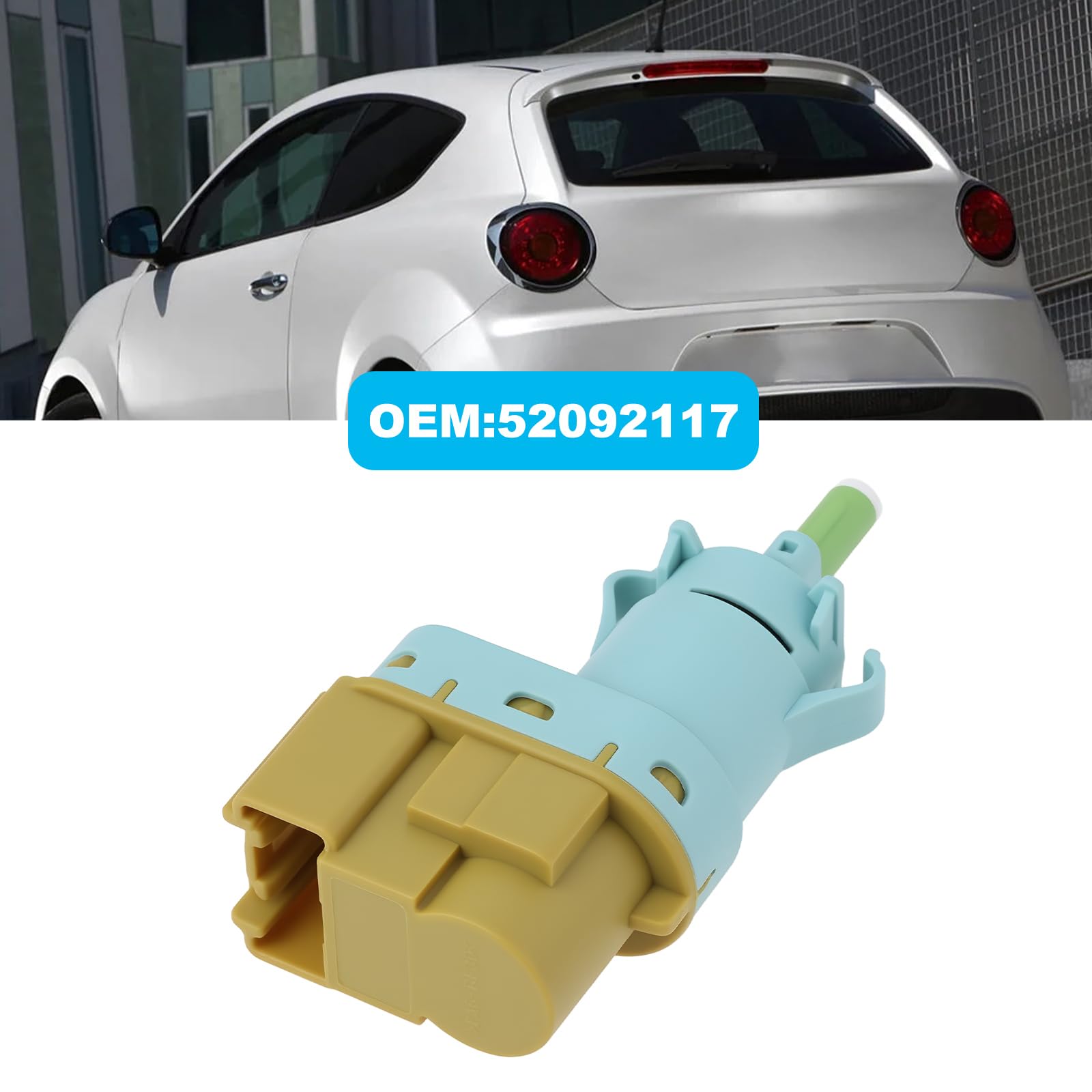 Interruptor de luz de freno 12V 4 pines Push-in compatible con Fiat 500 compatible con Alfa Romeo 159 Giulietta Mito
