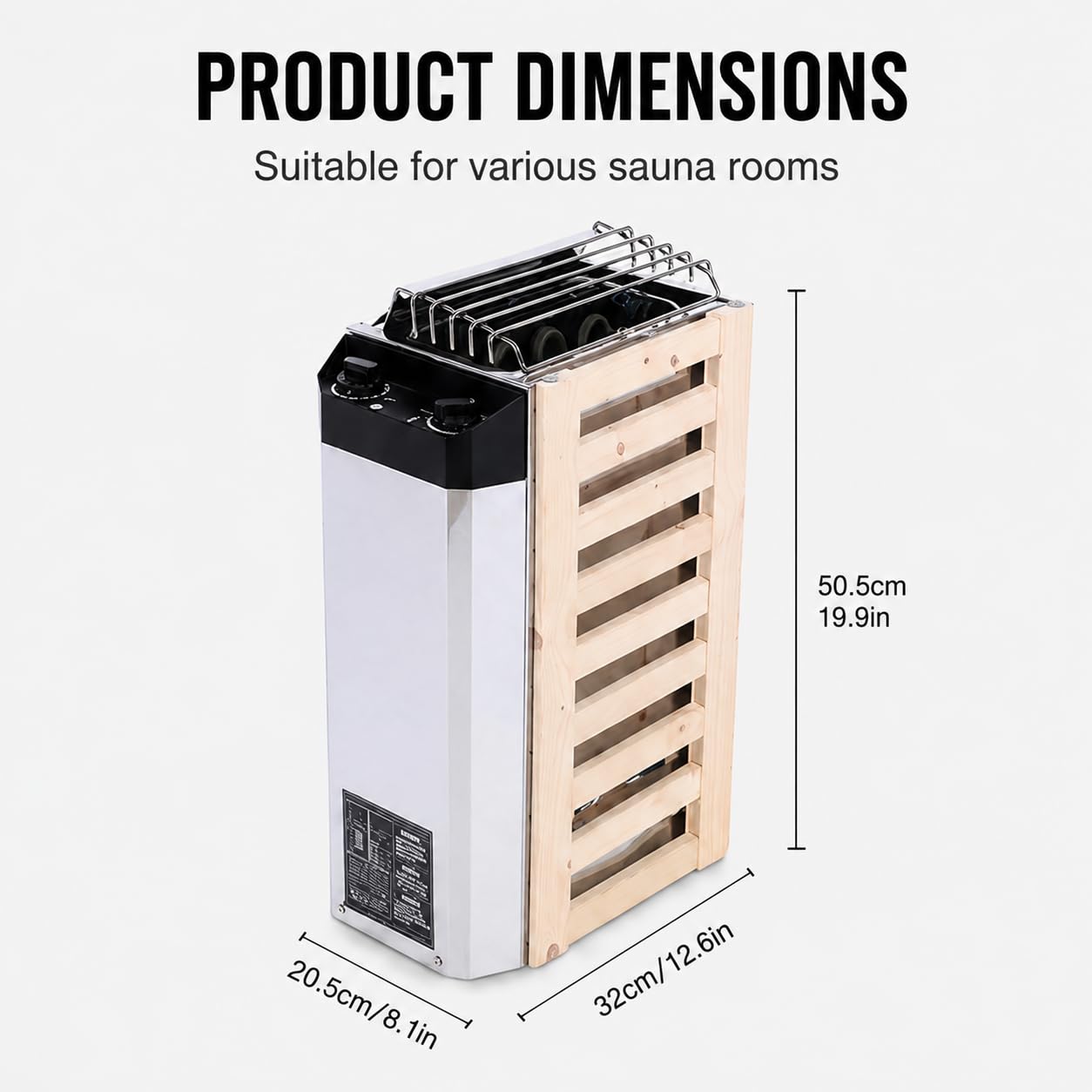 3KW Calentador de sauna Estufa de calefacción de sauna Tipo de control interno Calentador de sauna Estufa de sauna de acero inoxidable Equipo de calefacción de sauna