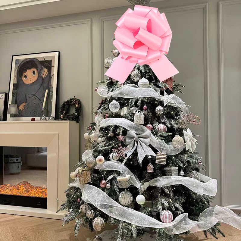 12" Large Pink Bow,1pcs Glitter Big Gift Bow Big Bow for Bike Bow for Present Bow for Large appliances,Bikes,Table Decorations and Party Events Decoration (Pink) - Image 5