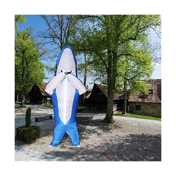 Adults inflatable halloween costumes blow up shark costume for halloween, birthday gift cos play party - image 3