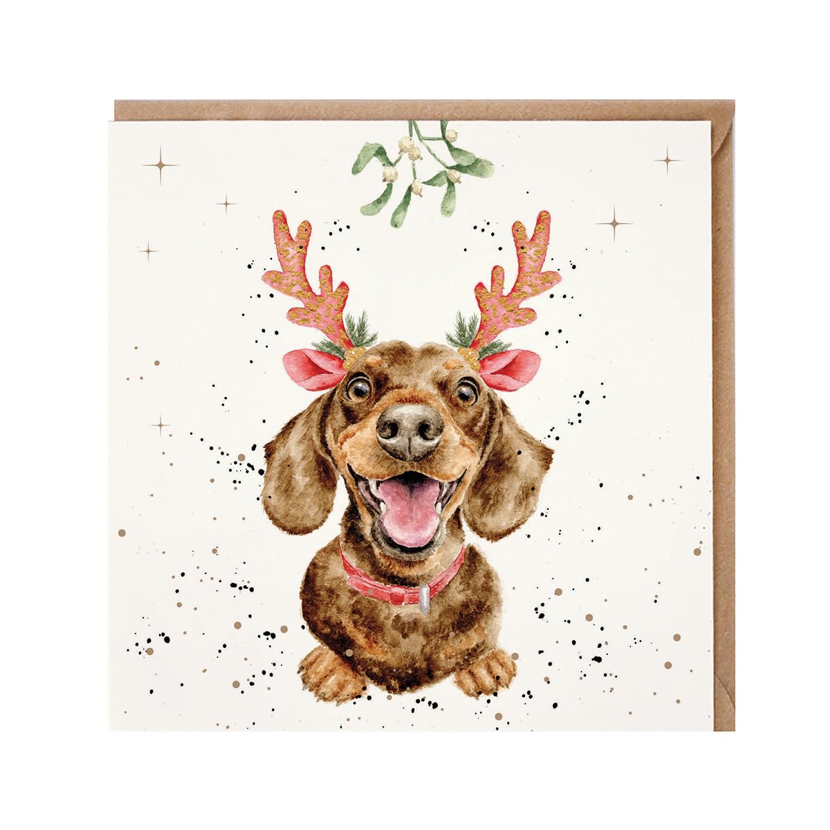Wrendale Designs - Mistletoe and Barks' Dachshund Christmas Card