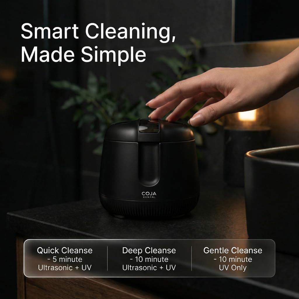 Retainer Cleaner Machine Pod PRO | 48kHz Ultrasonic Dental Pod for Mouthguard, Dentures & Aligners | UV Light | 3 Cleaning Modes | Tablets Included