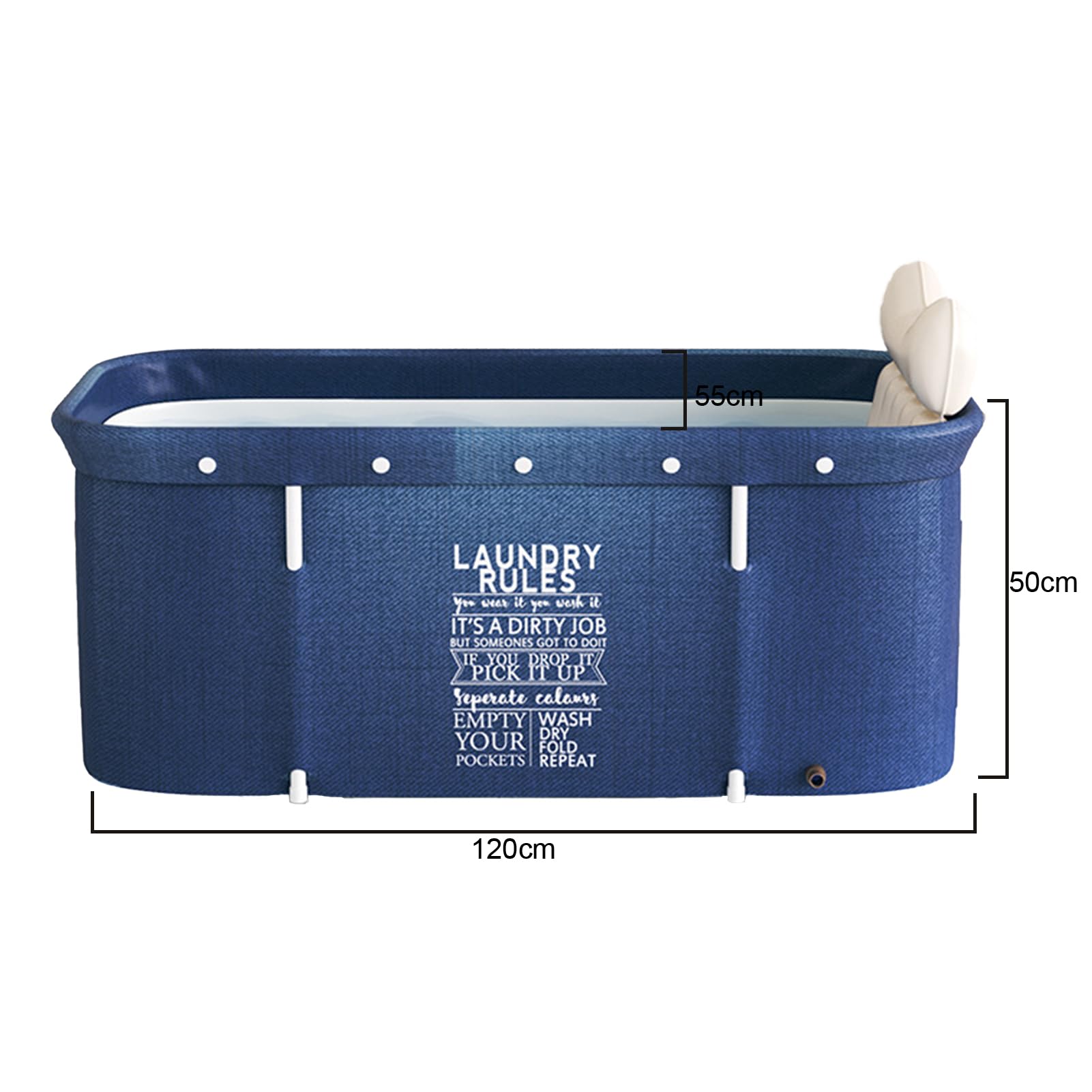 Bañera plegable Bañera de pie empapada Bañera portátil Bañera móvil Bañera plegable Barril Baño Spa Bañera, 120 x 50 cm para interior y exterior (Estilo 2)