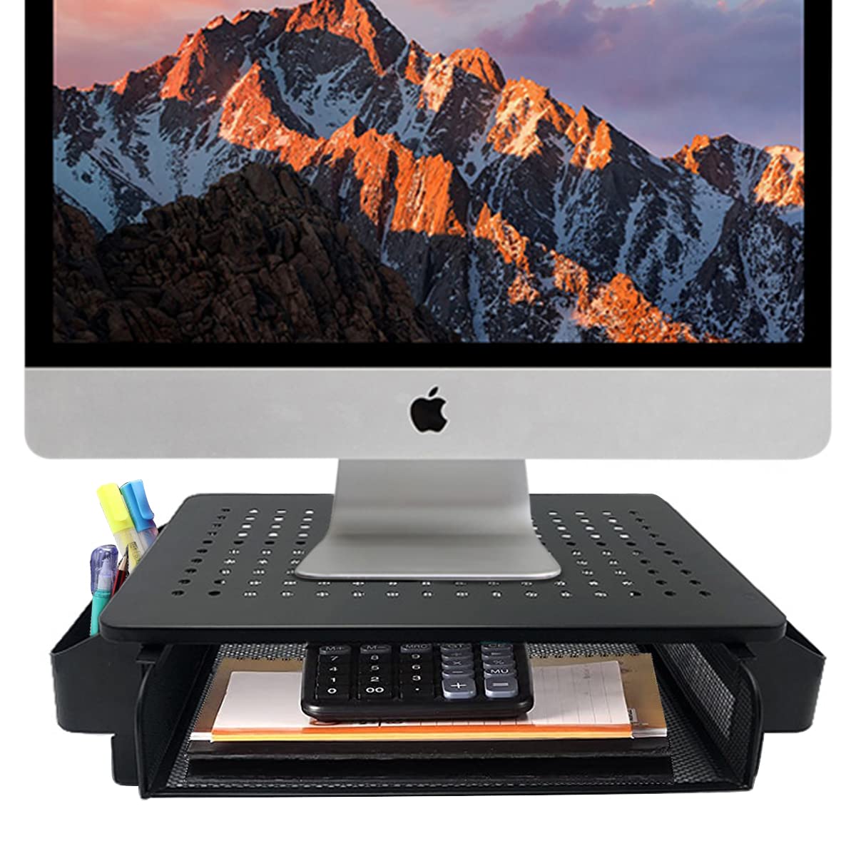 Buy ECVV Monitor Stand Riser, Mesh Metal Printer Stand Holder with Pull