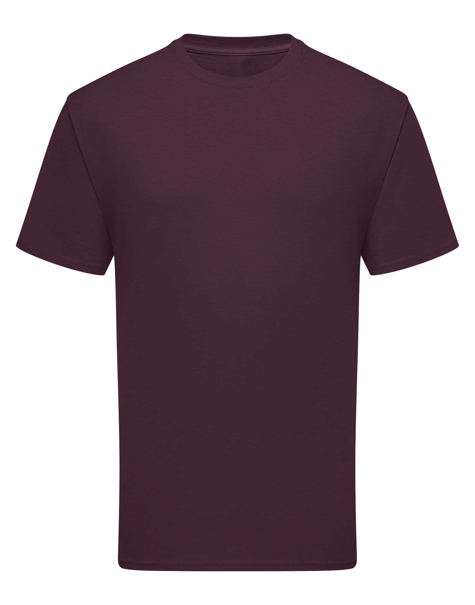 COOZO Men's Classic Blank Ringspun Premium Crew Neck Short Sleeve T-Shirt - Dark Plum - XXL