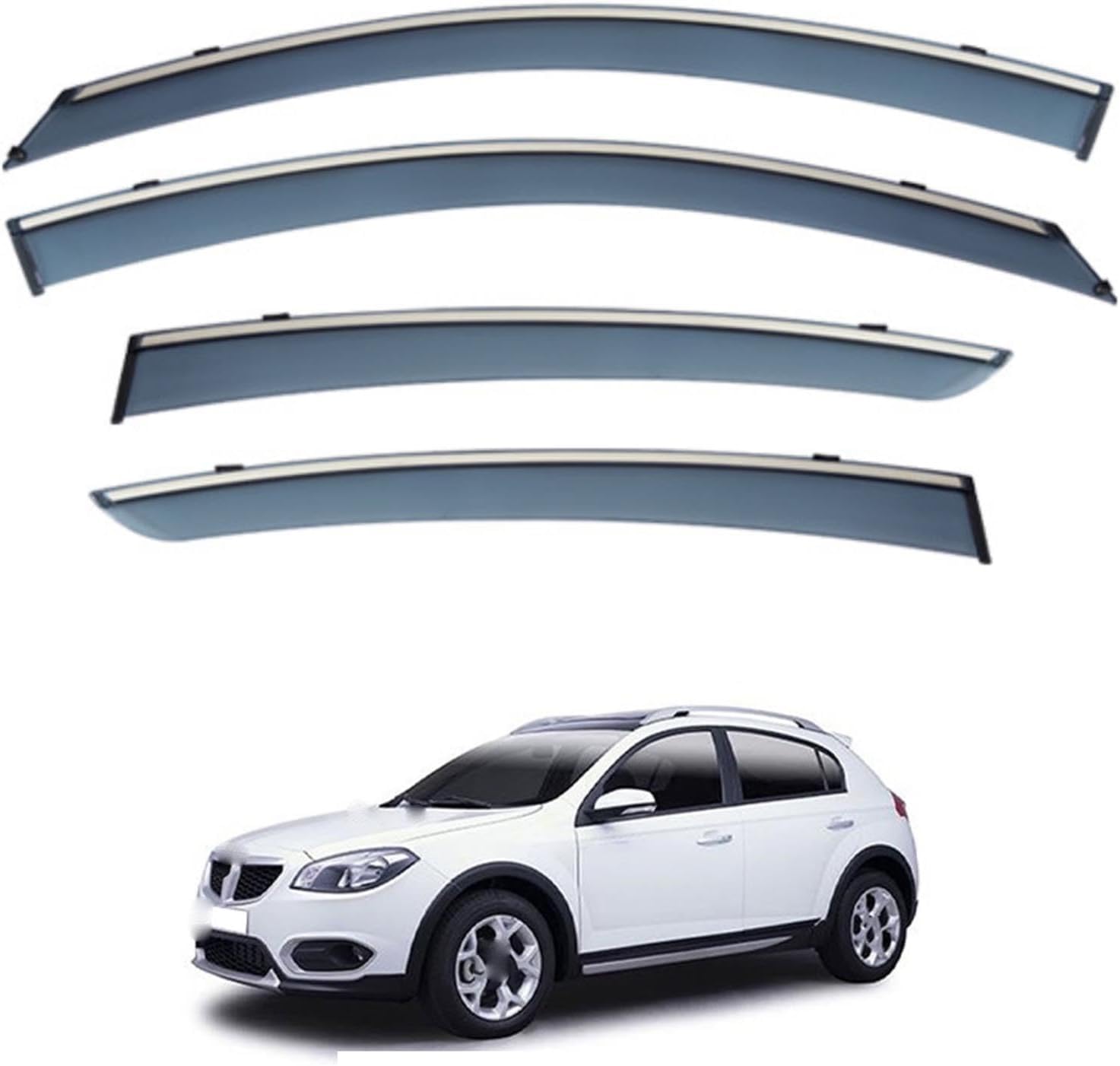 PLAKDFUU Wind Deflectors Rain Guards for Brilliance C3 Cross MK1 2013-2015 4Pcs, Side Window Visors Block UV & Rain, Fresh Air Flow