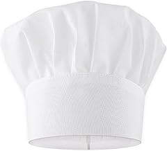 Kochen Kochmütze, Erwachsene Unisex Kochmütze Verstellbar Kochhut, Chef Kochmützen Baumwolle Kochhüte Professionel Kochmütze für Restaurant Kochen BBQ Backen Weiß