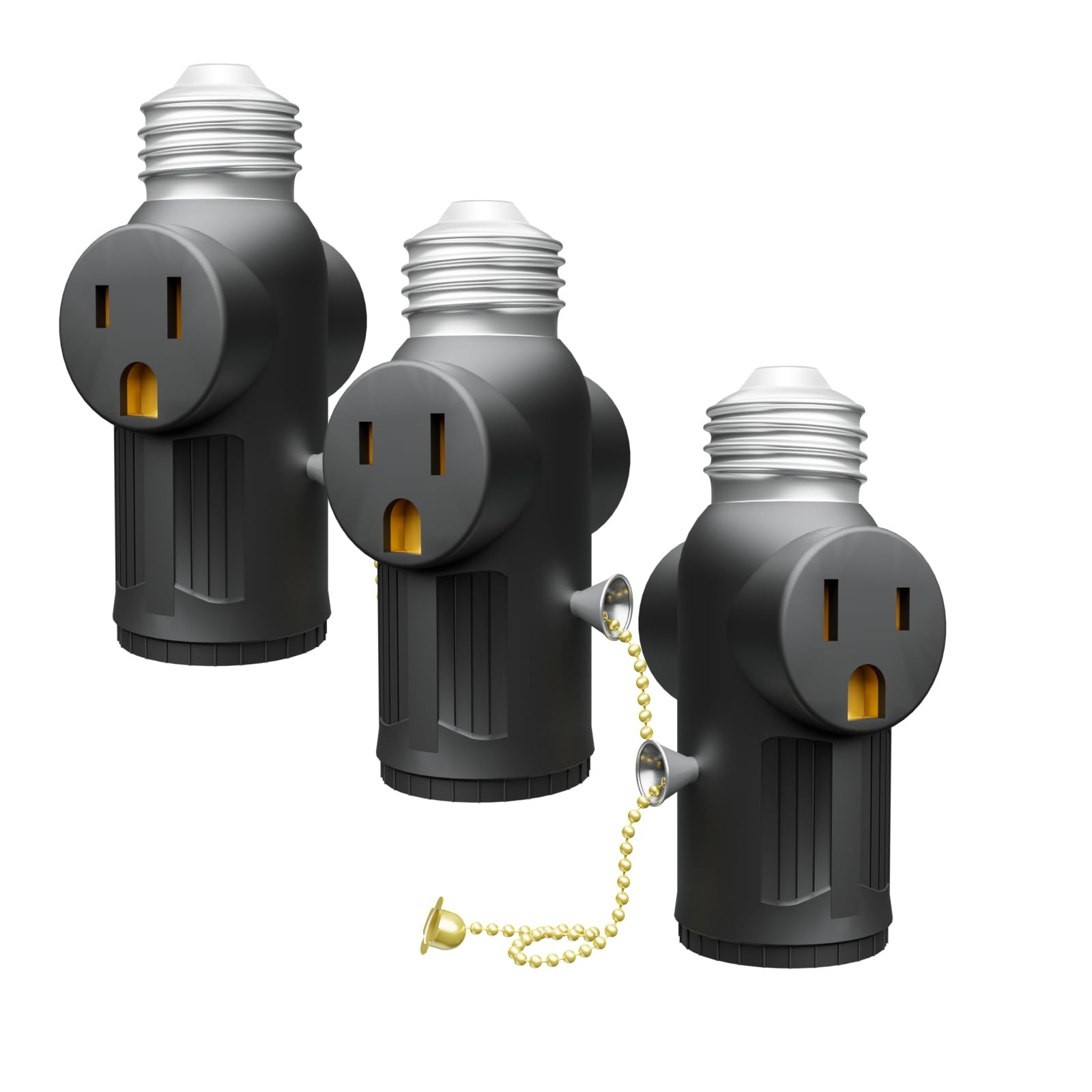 Snapklik.com : Sigely 3 PCS 3 Prong Light Socket To Plug Adapter
