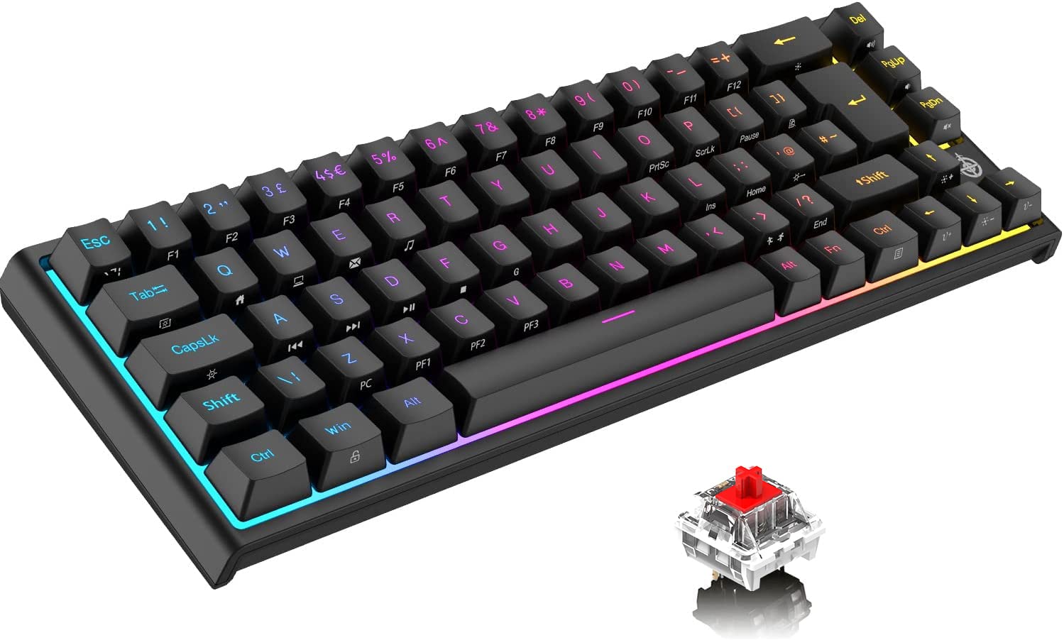 Amazon | パソコン用キーボード メカニカル 赤軸 ゲーミングキーボード 