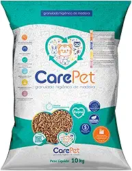 CarePet Granulado Higiênico De Madeira Original Pacote 10 Kg