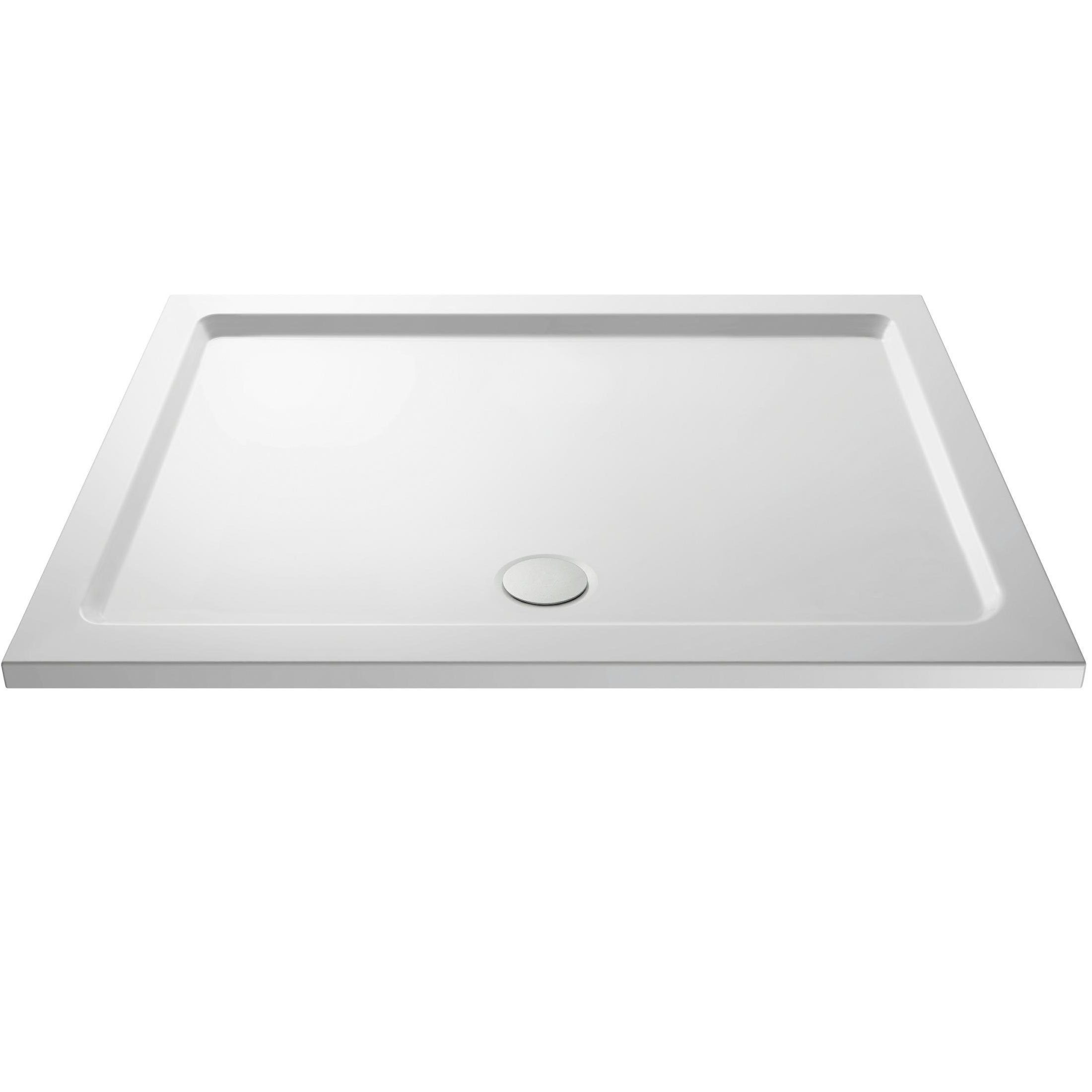 VeeBath Square Shower Tray 1600x700mm Stone Resin Tray for Shower Enclosure Bathroom- White