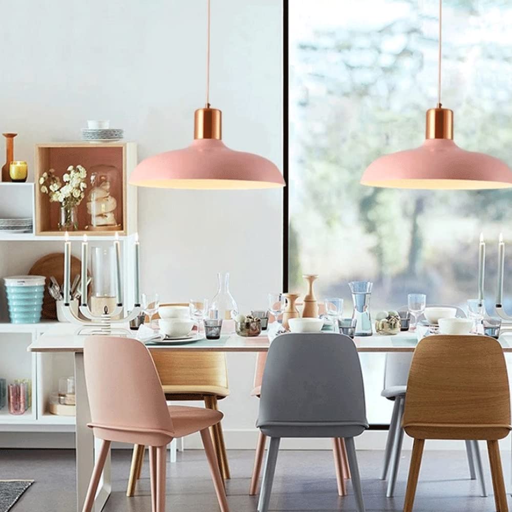 Dôme Abat-Jour Pendentif Luminaire Industriel en Métal Suspendu Droplight E26 Vis Vintage Hauteur Réglable Plafond Lustre Lanterne pour Vestiaire, Couloir, Îlot De Cuisine