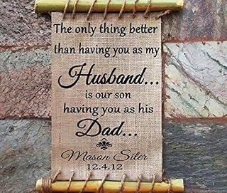 Father's Day gift from Wife//Burlap print // Framed wall hanging // Custom handmade Gifts for Dad // Dad Gift // Personalized Dad Gift // Father's Day Gift