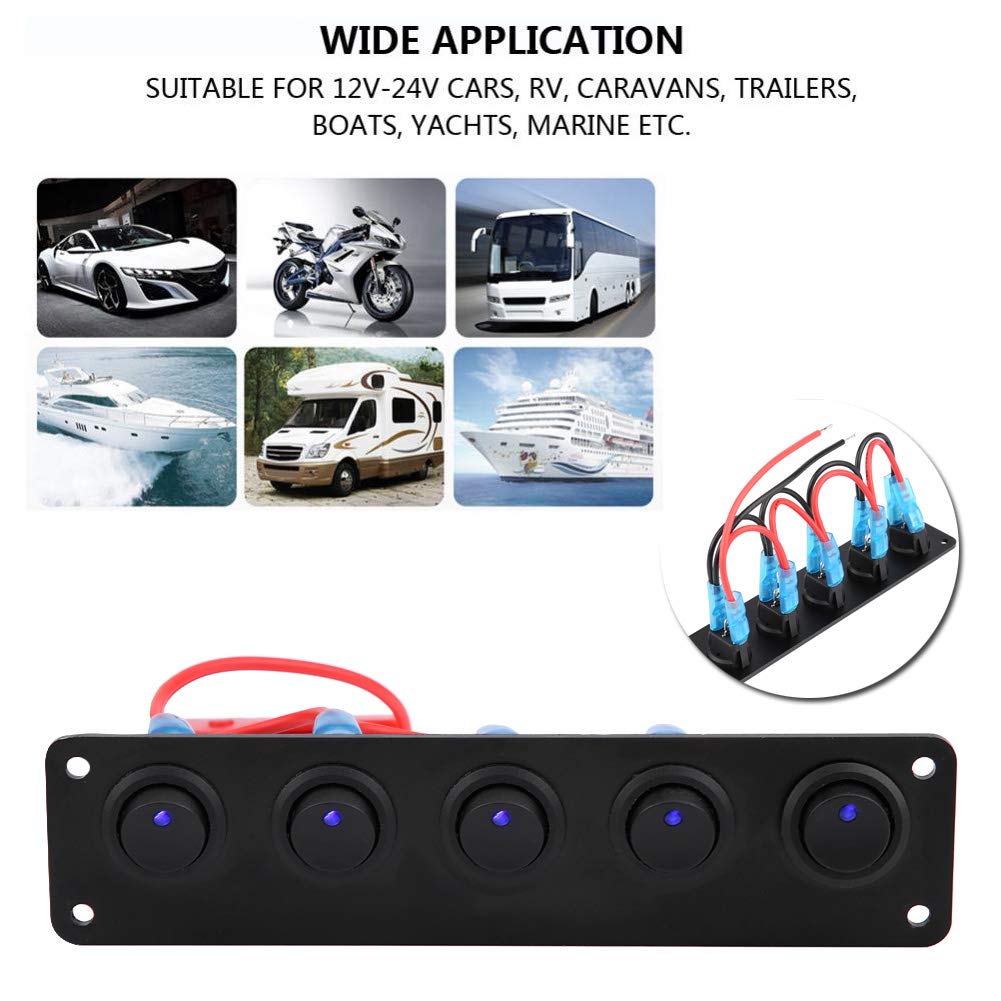 🔥 5 Gang Rocker Switch Panel 12V-24V Waterproof On-Off Toggle Switches Panel with Pre-Wired for Car Vehicle Trailer Truck SUV Yacht Marine Boat RV Ship Rocker Switches 🔥 Crazy Deals 5 Gang Rocker Switch Panel 12V-24V Waterproof On-Off Toggle Switches Panel with Pre-Wired for Car Vehicle Trailer Truck SUV Yacht Marine Boat RV Ship Rocker Switches