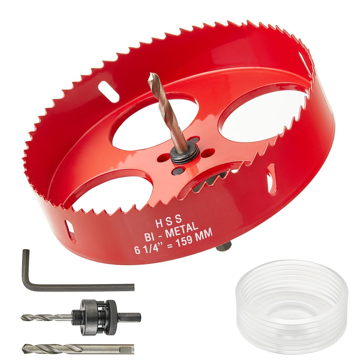 Ecotown 6-1/4 Inch (159mm) Bi-Metal Hole Saw with Dust Bowl, Heavy-Duty 6.25" Hole Cutter with Arbor Mandrel