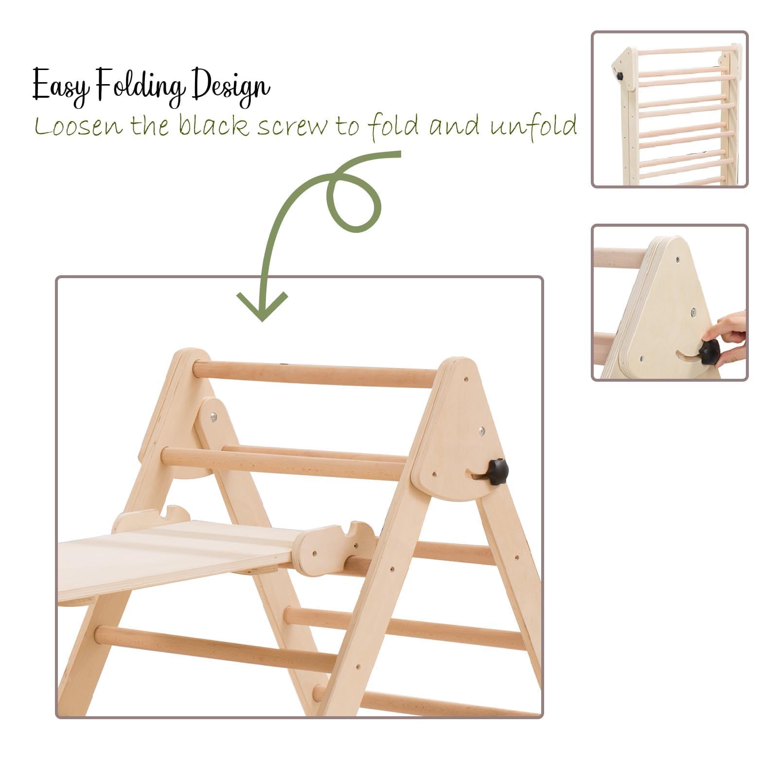 Giant bean Montessori Klettergerüst Vielseitiges Indoor-Klettergerüst 7-in-1 aus Holz – fördert Motorik & Spielspaß für Kinder ab 1 Jahr Kinder Klettergerüst (L)