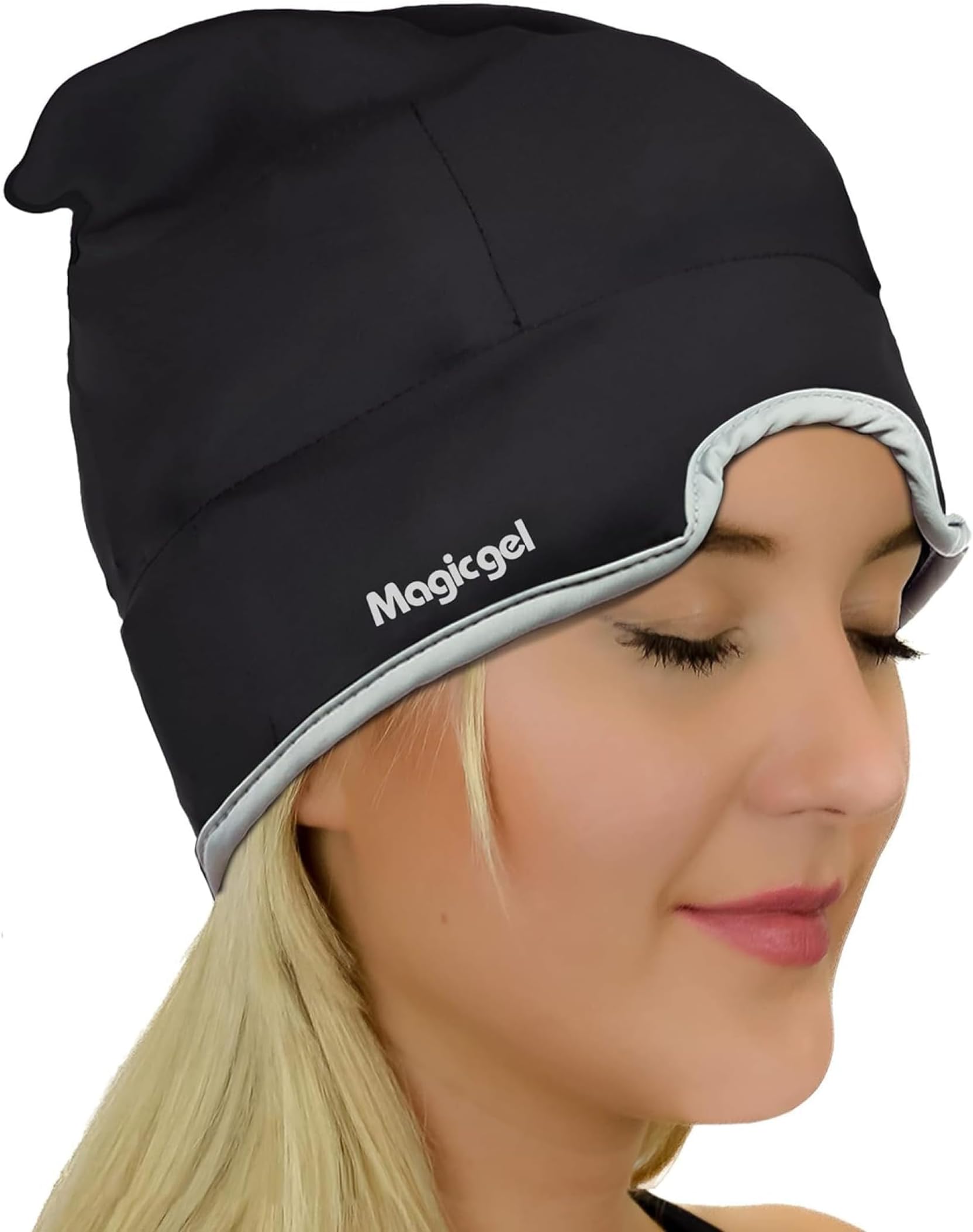 Migraine Ice Head Wrap | Real Migraine & Headache Relief | The Original Headache Cap | Cold, Comfortable, Dark & Cool; Endorsed by Physicians, Loved by Thousands - (Black)